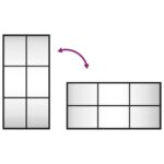 vidaXL Nástenné zrkadlo čierne 30x60 cm obdĺžnikové železné – Obrázok 7