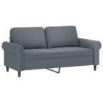 vidaXL 2-miestna pohovka tmavosivá 140 cm zamat – Obrázok 2