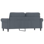 vidaXL 2-miestna pohovka tmavosivá 140 cm zamat – Obrázok 5