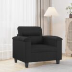 vidaXL Kreslo čierne 60 cm umelá koža
