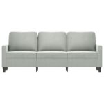 vidaXL 3-miestna pohovka, svetlosivá 180 cm, zamat – Obrázok 3