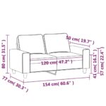 vidaXL 2-miestna pohovka tmavosivá 120 cm látka – Obrázok 8