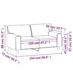 vidaXL 2-miestna pohovka, čierna 120 cm, umelá koža – Obrázok 8