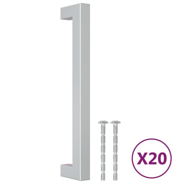 vidaXL Rukoväte na skrinku 20 ks strieborná 160 mm nehrdzavejúca oceľ – Obrázok 2