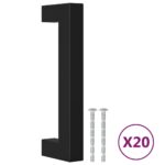 vidaXL Rukoväte na skrinku 20 ks čierne 96 mm nehrdzavejúca oceľ – Obrázok 2
