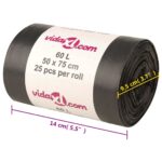 vidaXL Vrecia na odpadky 250 ks čierne 60 l – Obrázok 6