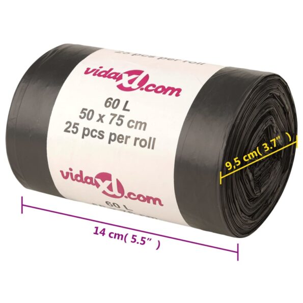vidaXL Vrecia na odpadky 250 ks čierne 60 l – Obrázok 6