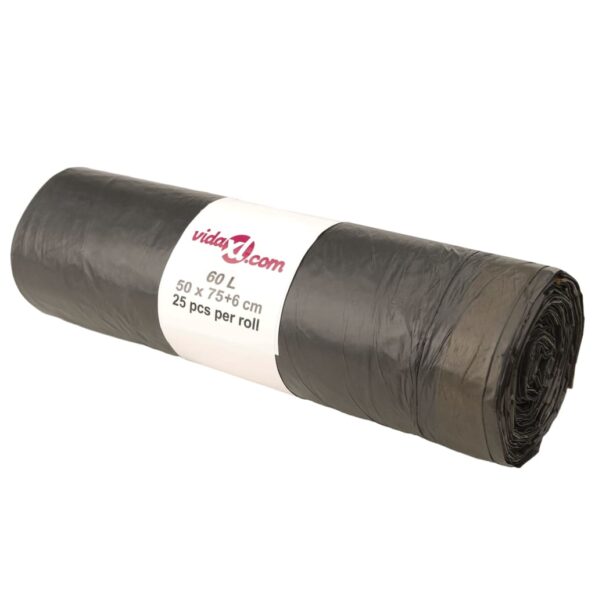 vidaXL Vrecia na odpadky so šnúrkami 250 ks čierne 60 l – Obrázok 2