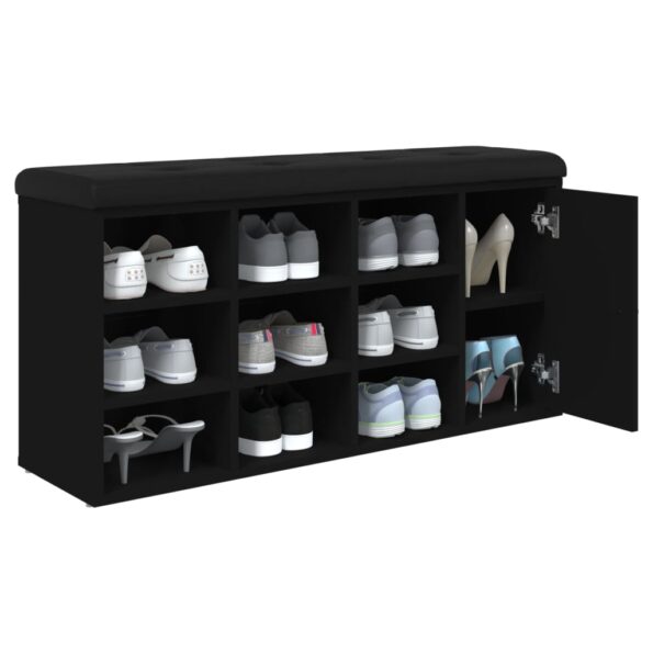 vidaXL Lavička na topánky čierna 102x32x50 cm kompozitné drevo – Obrázok 4