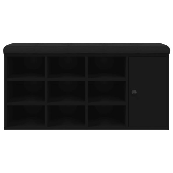 vidaXL Lavička na topánky čierna 102x32x50 cm kompozitné drevo – Obrázok 5