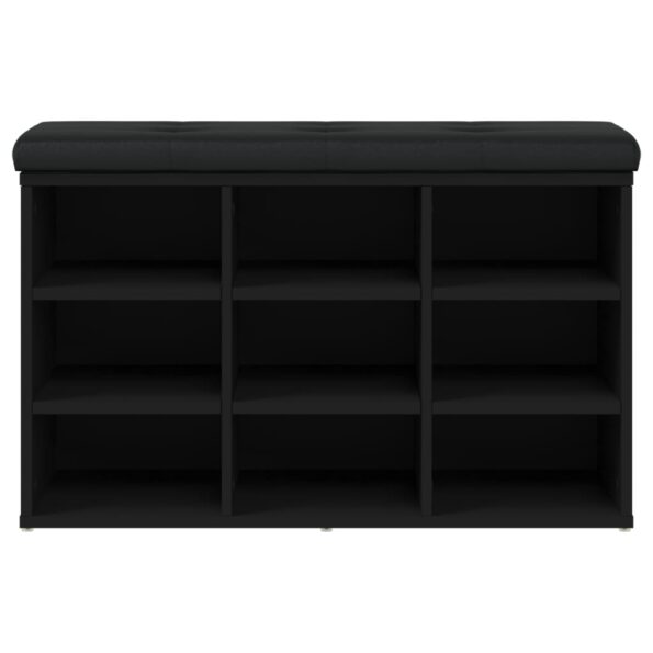 vidaXL Lavička na topánky čierna 82x32x50 cm kompozitné drevo – Obrázok 5