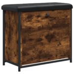 vidaXL Lavička na topánky s vyklápacou zásuvkou dymový dub 62x32x56 cm – Obrázok 2