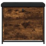 vidaXL Lavička na topánky s vyklápacou zásuvkou dymový dub 62x32x56 cm – Obrázok 6