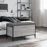 vidaXL Úložná lavička sivá sonoma 82x42x45 cm kompozitné drevo – Obrázok 3