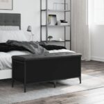 vidaXL Úložná lavička čierna 102x42x45 cm kompozitné drevo – Obrázok 3