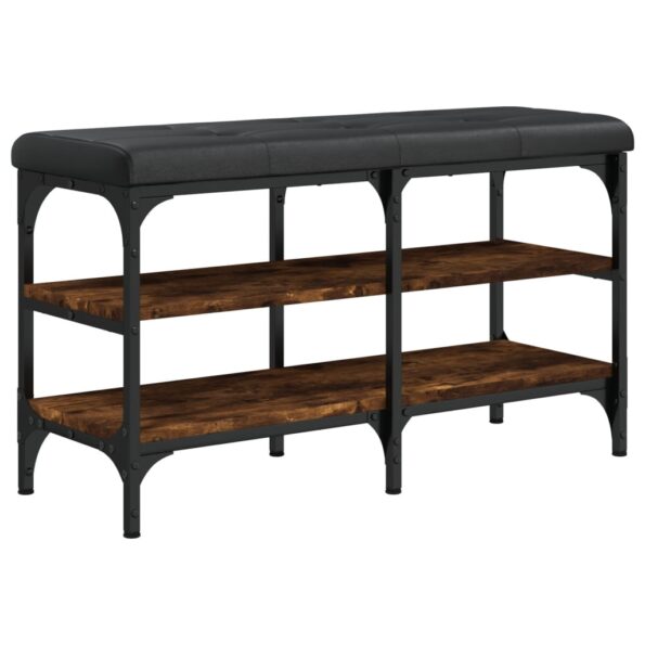 vidaXL Lavička na topánky dymový dub 82x32x47 cm kompozitné drevo – Obrázok 2