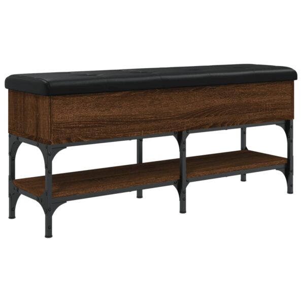 vidaXL Lavička na topánky hnedý dub 102x32x45 cm kompozitné drevo – Obrázok 2