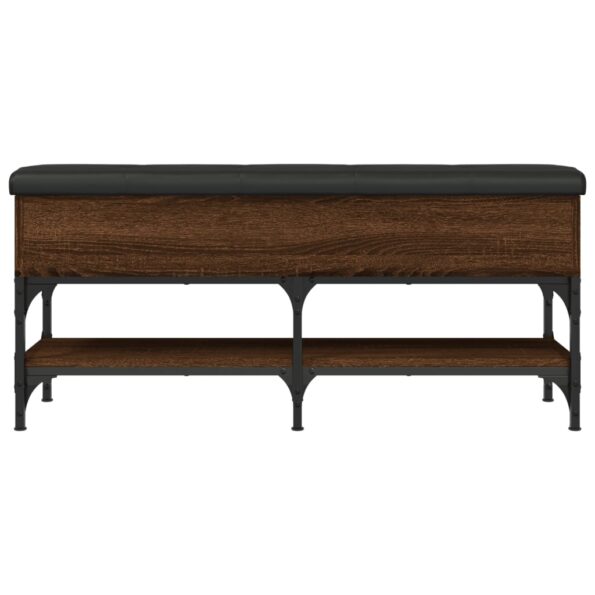 vidaXL Lavička na topánky hnedý dub 102x32x45 cm kompozitné drevo – Obrázok 6