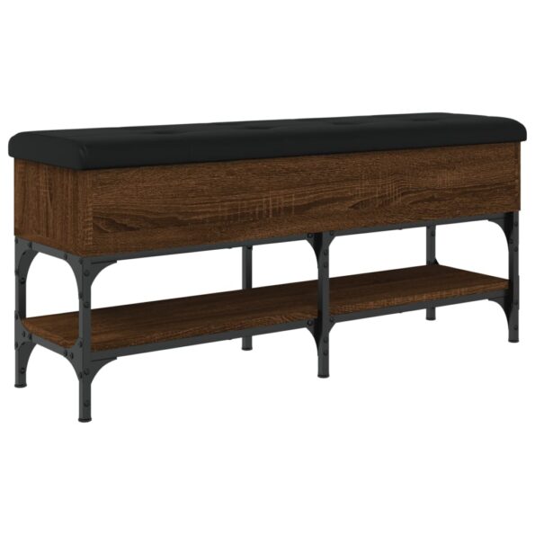 vidaXL Lavička na topánky hnedý dub 102x32x45 cm kompozitné drevo – Obrázok 8