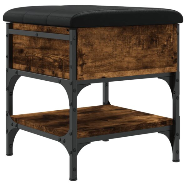 vidaXL Lavička na topánky dymový dub 42x42x45 cm kompozitné drevo – Obrázok 2