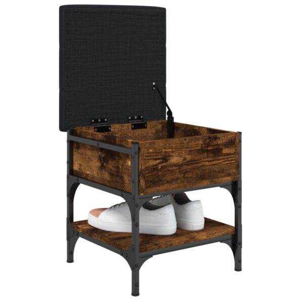 vidaXL Lavička na topánky dymový dub 42x42x45 cm kompozitné drevo – Obrázok 4