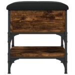 vidaXL Lavička na topánky dymový dub 42x42x45 cm kompozitné drevo – Obrázok 6