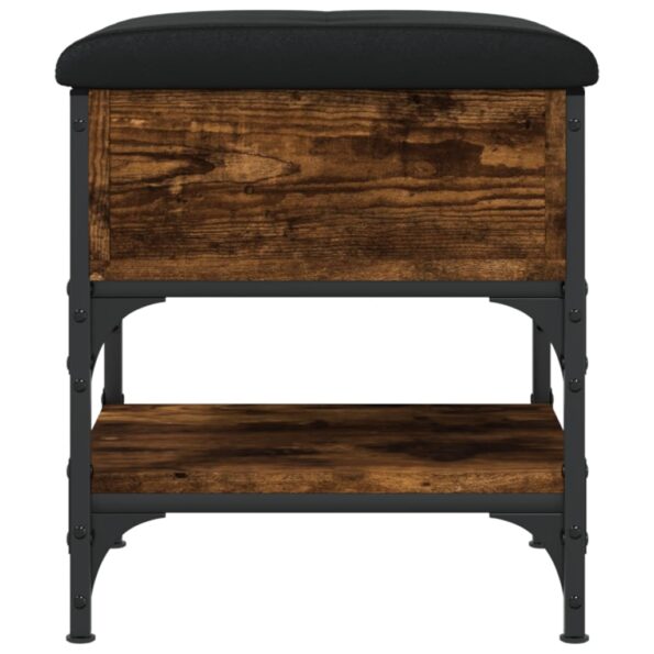 vidaXL Lavička na topánky dymový dub 42x42x45 cm kompozitné drevo – Obrázok 6