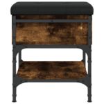 vidaXL Lavička na topánky dymový dub 42x42x45 cm kompozitné drevo – Obrázok 7