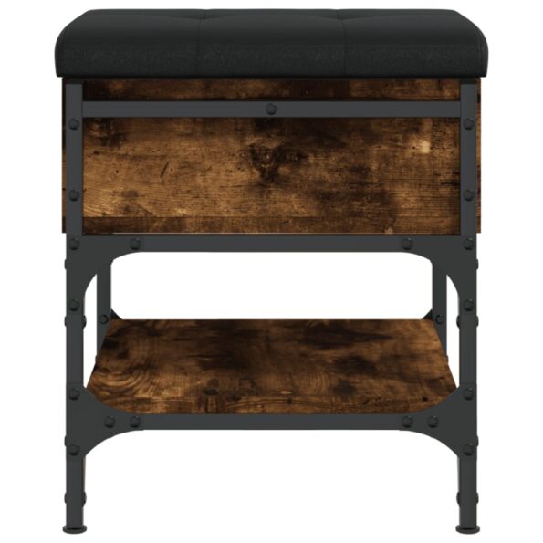 vidaXL Lavička na topánky dymový dub 42x42x45 cm kompozitné drevo – Obrázok 7