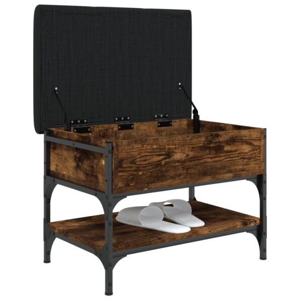 vidaXL Lavička na topánky dymový dub 62x42x45 cm kompozitné drevo – Obrázok 4