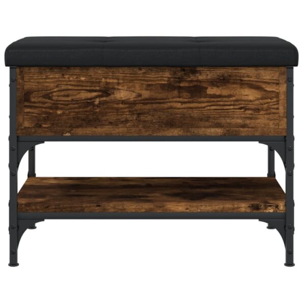 vidaXL Lavička na topánky dymový dub 62x42x45 cm kompozitné drevo – Obrázok 6