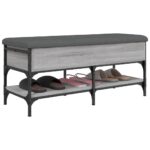 vidaXL Lavička na topánky sivá sonoma 102x42x45 cm kompozitné drevo – Obrázok 5