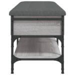 vidaXL Lavička na topánky sivá sonoma 102x42x45 cm kompozitné drevo – Obrázok 8