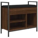 vidaXL Lavička na topánky hnedý dub 65,5x32x57,5 cm kompozitné drevo – Obrázok 2