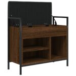 vidaXL Lavička na topánky hnedý dub 65,5x32x57,5 cm kompozitné drevo – Obrázok 5
