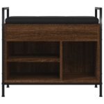 vidaXL Lavička na topánky hnedý dub 65,5x32x57,5 cm kompozitné drevo – Obrázok 6
