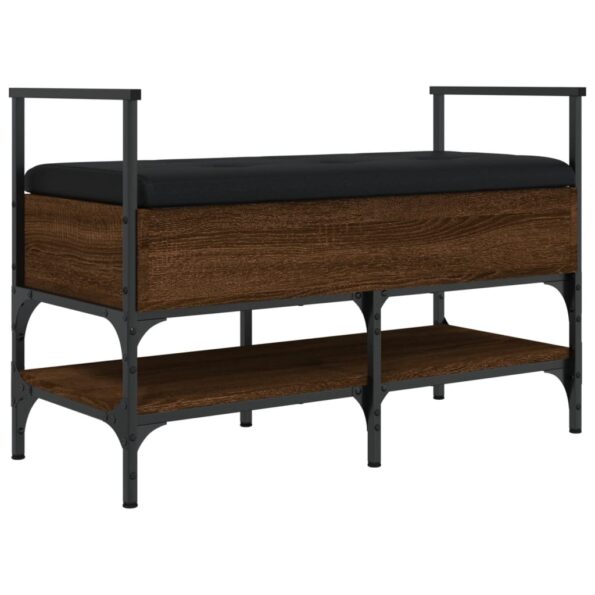 vidaXL Lavička na topánky hnedý dub 85,5x42x57,5 cm kompozitné drevo – Obrázok 2