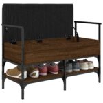 vidaXL Lavička na topánky hnedý dub 85,5x42x57,5 cm kompozitné drevo – Obrázok 4