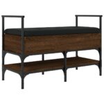 vidaXL Lavička na topánky hnedý dub 85,5x42x57,5 cm kompozitné drevo – Obrázok 8
