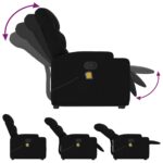 vidaXL Zdvíhacie a sklápacie masážne kreslo čierne látkové – Obrázok 6