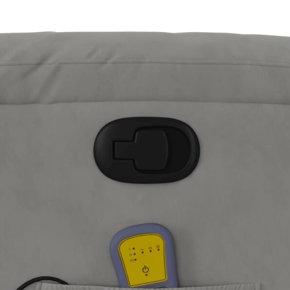 vidaXL Zdvíhacie masážne sklápacie kreslo bledosivé mikrovlákn. látka – Obrázok 11