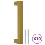 vidaXL Rukoväte na skrinku 10 ks zlaté 128 mm nehrdzavejúca oceľ – Obrázok 2