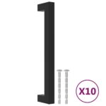 vidaXL Rukoväte na skrinku 10 ks čierna 160 mm nehrdzavejúca oceľ – Obrázok 2
