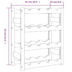 vidaXL Stojan na víno na 16 fliaš sivý masívna borovica – Obrázok 7