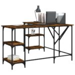vidaXL Stôl dymový dub 139x139x75 cm kompozitné drevo – Obrázok 3