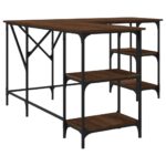 vidaXL Stôl hnedý dub 139x139x75 cm kompozitné drevo – Obrázok 6