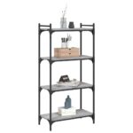 vidaXL Knižnica 4-poschodová sivá sonoma 60x30x120 cm kompozitné drevo – Obrázok 3