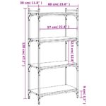 vidaXL Knižnica 4-poschodová sivá sonoma 60x30x120 cm kompozitné drevo – Obrázok 9