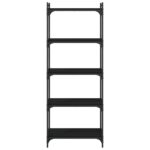 vidaXL Knižnica, 5 políc, čierna 60x30x154 cm, kompozitné drevo – Obrázok 4