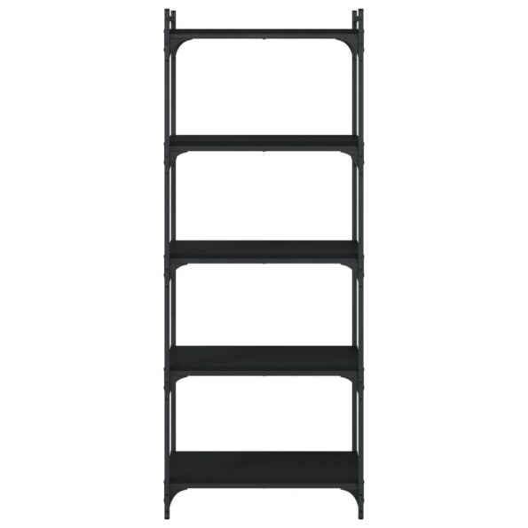 vidaXL Knižnica, 5 políc, čierna 60x30x154 cm, kompozitné drevo – Obrázok 4